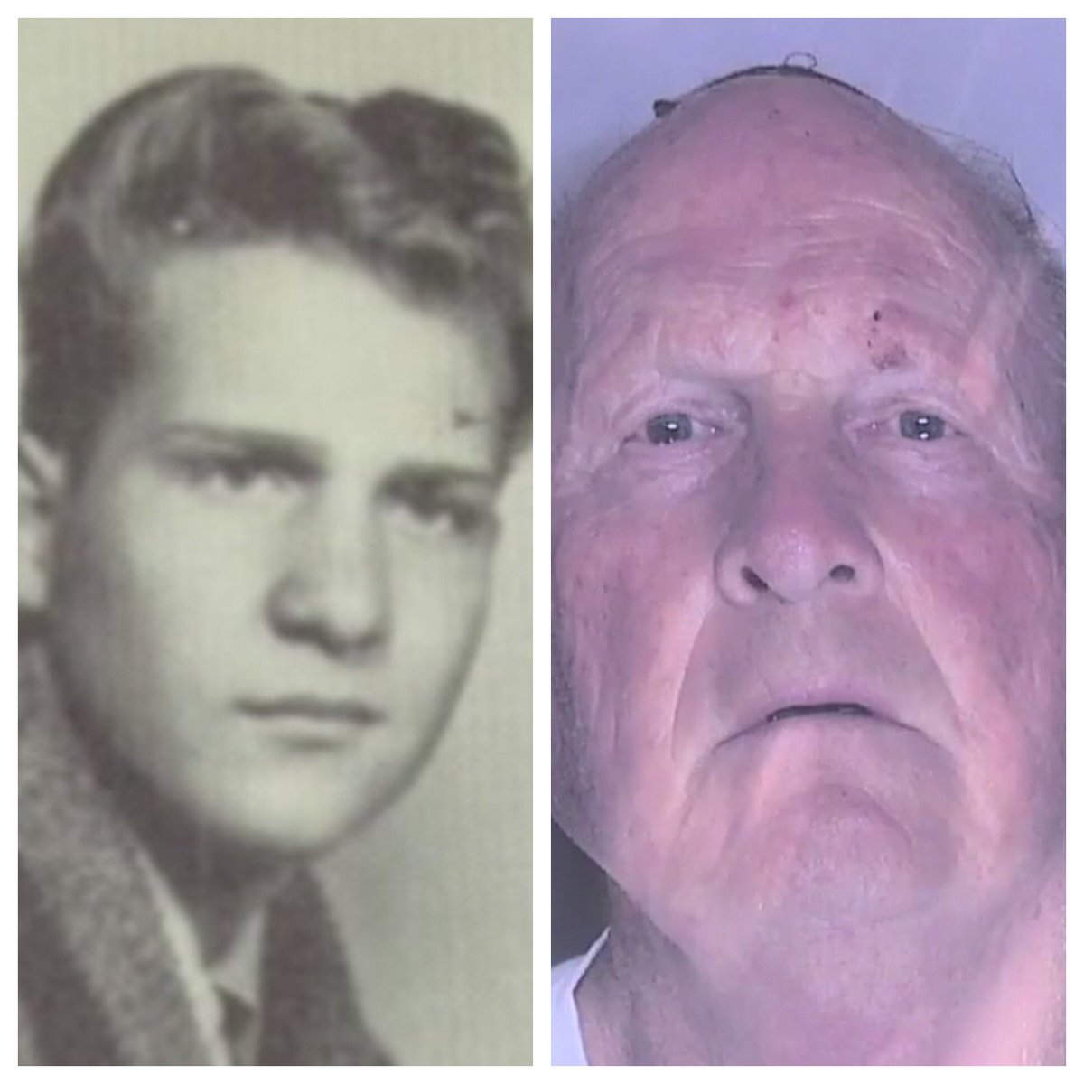 BTMASTCP's tweet image. Golden State Killer, then and now. Ugh.  #gsk #goldenstatekiller #earons #ear #ons #vr #josephjamesdeangelo #solved