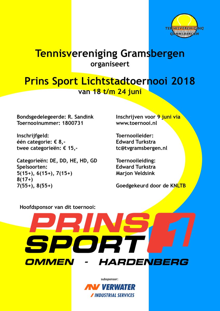 Inschrijving voor het <a href="/PrinsSport/">Prins Sport H'berg</a>  Lichtstadtoernooi is geopend! mijnknltb.toernooi.nl/sport/tourname…