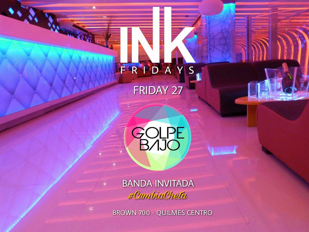 _andyruizz's tweet photo. Viernes 27/4 @ink_fridays [Noche de promos + banda invitada] Las promo 18 más lindas todas en INK!

- PROMOCIONES POR LISTA
- MESAS VIP 
- CUMPLEAÑOS https://t.co/tc27TRog7E