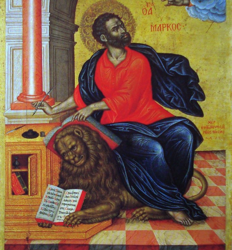 comcatholicgrl's tweet photo. If you’re having a bad day, please appreciate these artists’ attempts to draw lions with St. Mark https://t.co/PVRUId78A2