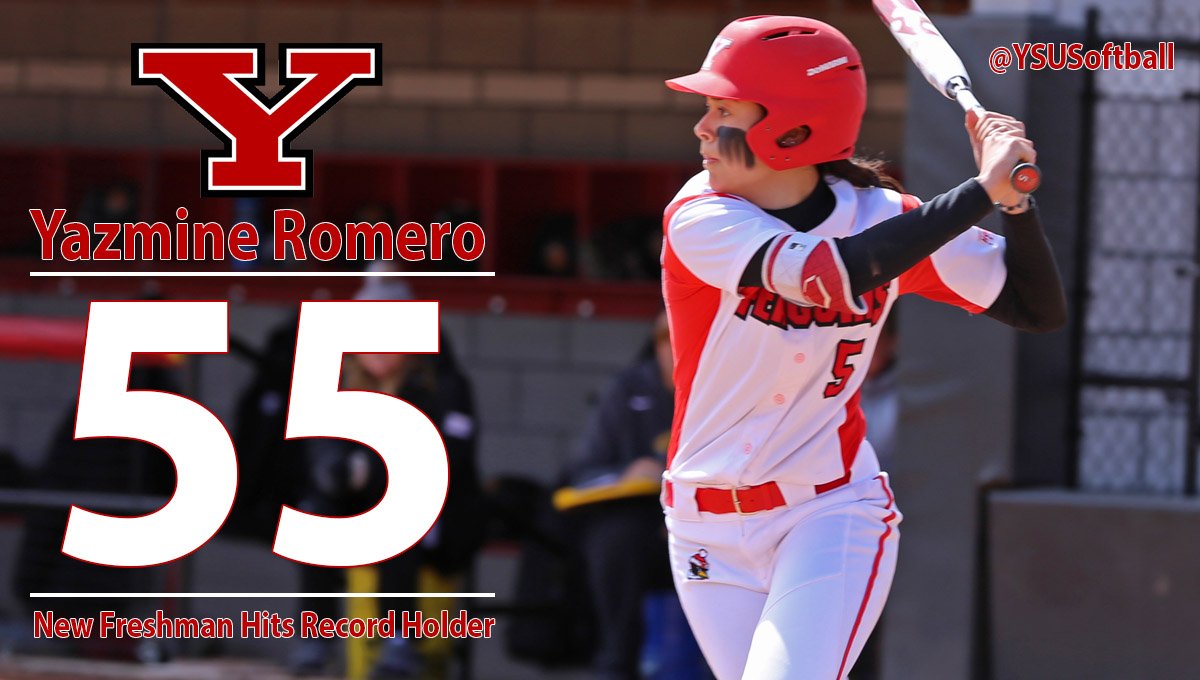 Congratulations to Yazmine Romero on setting the YSU freshman hits record at 55.