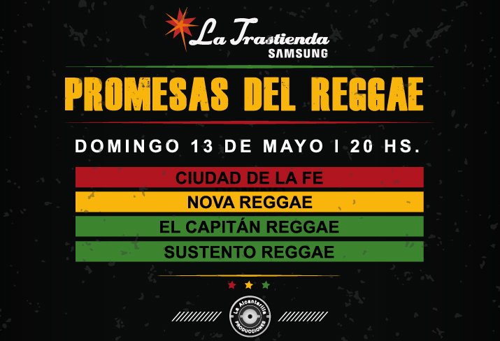LaTrastiendaBA's tweet photo. El mejor #antidomingo se arma el 13/5 con el ciclo #PromesasDelReggae 🇯🇲 
Esta vez tocan @CiudadelaFe, @NovaReggae_, @elcapitanreggae y Sustento!
Las anticipadas se consiguen a $220 en puntos de venta y sitio web de @tuentrada 
👉 https://t.co/Yvcu8MMqqE https://t.co/qn1aE6RDuM