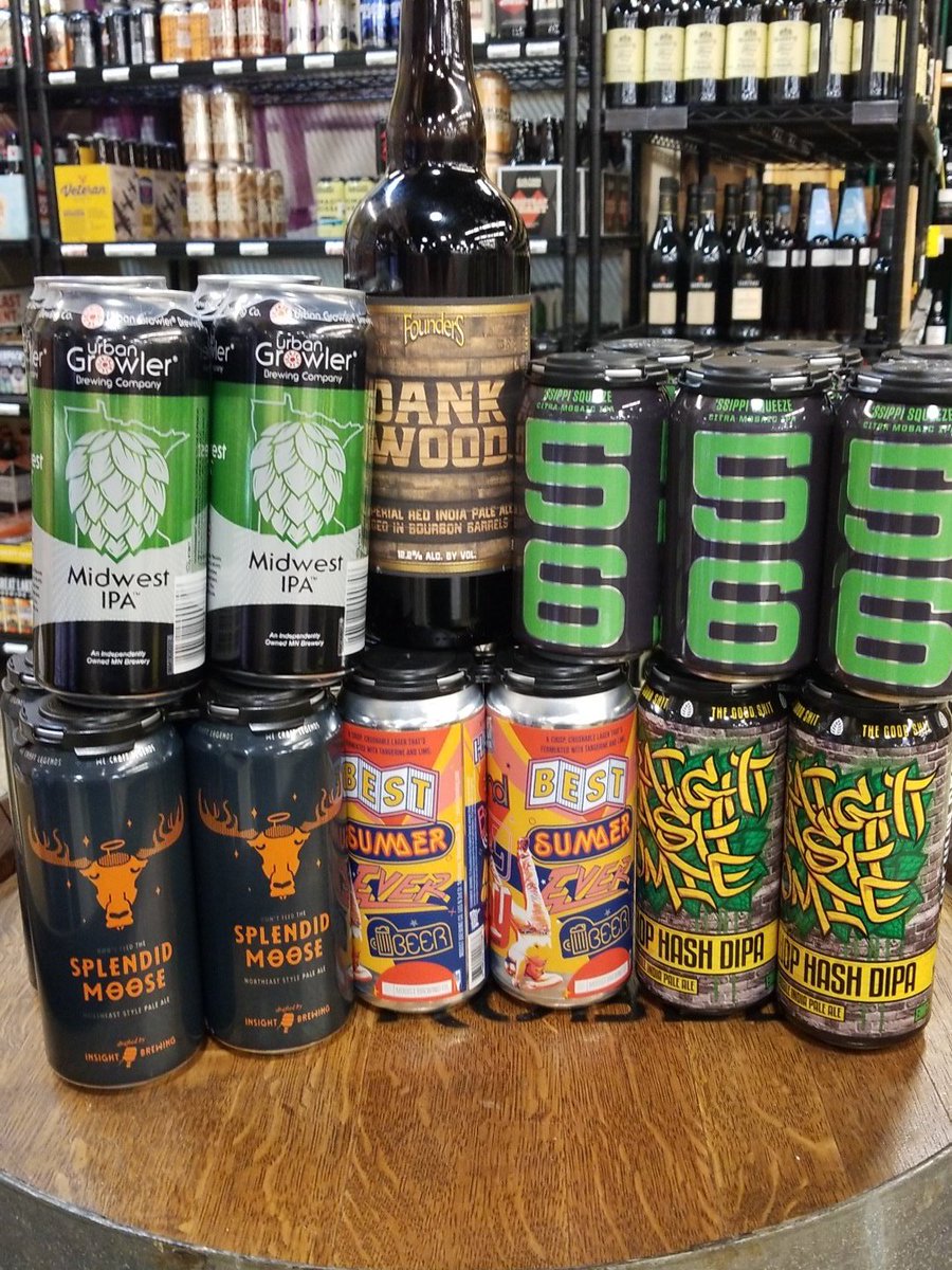 Just a few great beers from Mn and Mi. @foundersbrewing #Dankwood @56brewing #ssippisqueeze @UrbanGrowlerMN #MidwestIPA and yes we have had it but a fresh batch of @InsightBrewing #SpendidMoose good #craftbeer