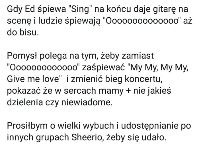 Lonelypandawit1's tweet photo. #EdSheeranWarsaw  #podajdalej #Sheerios
Akcja na 12 Sierpnia 🤗🤗 https://t.co/iOb5MDQSMQ