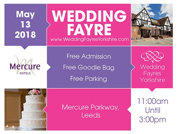 come see us at @mercureleeds 13th May for fantastic wedding fayre #weddings #leeds #weddinghour ow.ly/OyyY30jFSN3