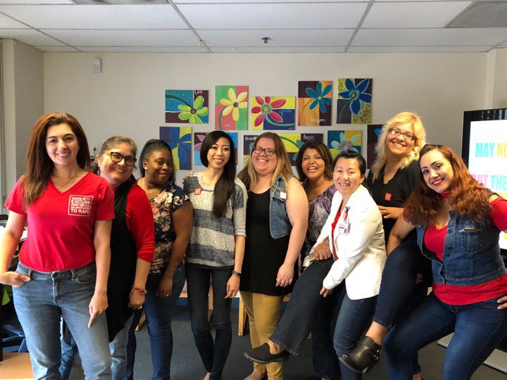 Today is Denim Day and we are wearing our jeans in support of Peace Over Violence. #denimday2018 #peaceoverviolence #lacoegain #lacoegainsgv