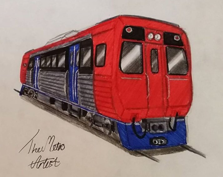 TheMetroArtist's tweet photo. The new livery for the 3000s and 3100s. 
#Adelaide #adelaidemetro #adelaidetalent #SouthAustralia #livery #trains #train #trainspotting #art #Artist #artistic #rail #railway @southaustralia https://t.co/7QcVVz9WaD