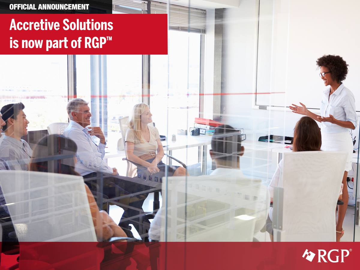 AccretiveSolutn's tweet photo. We are now a part of @RGP. "We believe we are stronger together. Accretive shares our culture of innovation, speed and execution," says RGP’s CEO, Kate Duchene. #RGPisGrowing Learn more at https://t.co/SQXmwa2nJe https://t.co/x5Pu5gaSA4