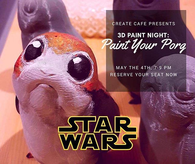 •
Porg’s are printed!
•
Dress up in your favourite Star Wars tee and join us on Friday, May 4th from 7 - 9PM for our all ages Star Wars themed 3D Paint Event!
•
Tickets are $50 and include a 3D printed porg, all painting supplies, a specialty coffee … ift.tt/2HsCFkZ