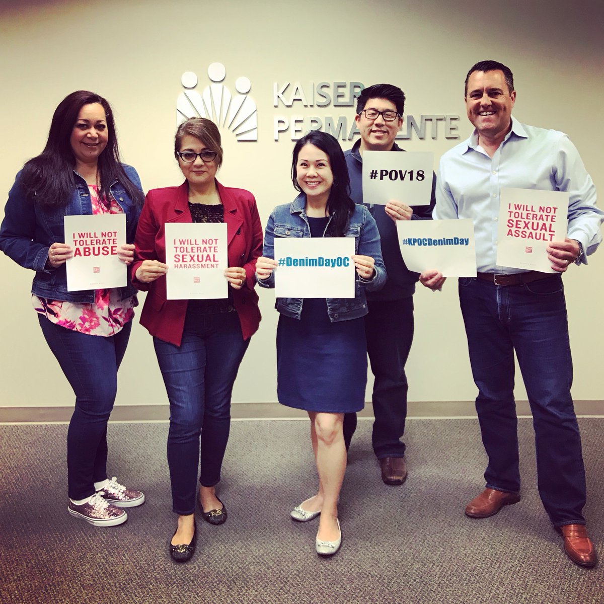 KPOCThrive's tweet photo. KPOC supports #DenimDay. Raise awareness of sexual assault prevention and help spread the word! #POV18 #KPDenimDay https://t.co/nUk3UrFxQx