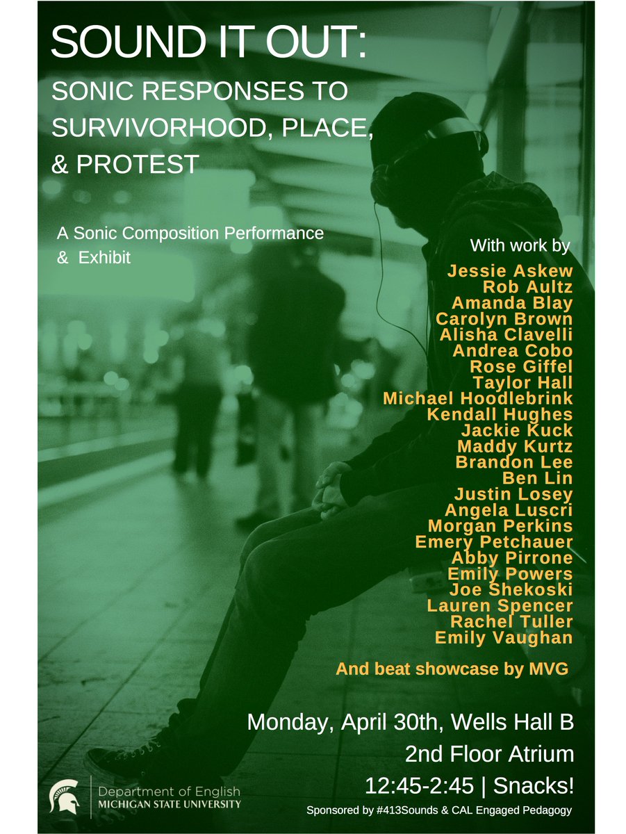 GOgreenGOwrite's tweet photo. Revised final forreal-forreal flyer for our event on Monday. Thou shalt RT! #413sounds https://t.co/f5GA35FEq2