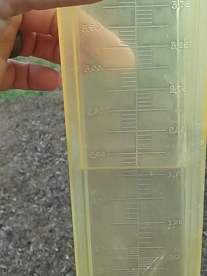 SciCoachOv's tweet photo. 1.85 inches of rain at the #Overholt Ranch #TeamOScience https://t.co/K1EmaFjR3f