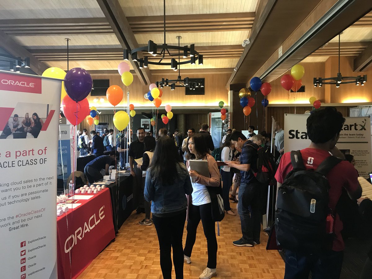 BrettAlpert's tweet photo. Lots of Stanford students connecting with employers at Day 2 of “VentureSU Spring!” Congrats to @CarmenZahiralis @MissShavon and @StanfordBEAM on a wonderful event! #MeaningfulWork #VentureSUSpring https://t.co/SAqMSWdGxo