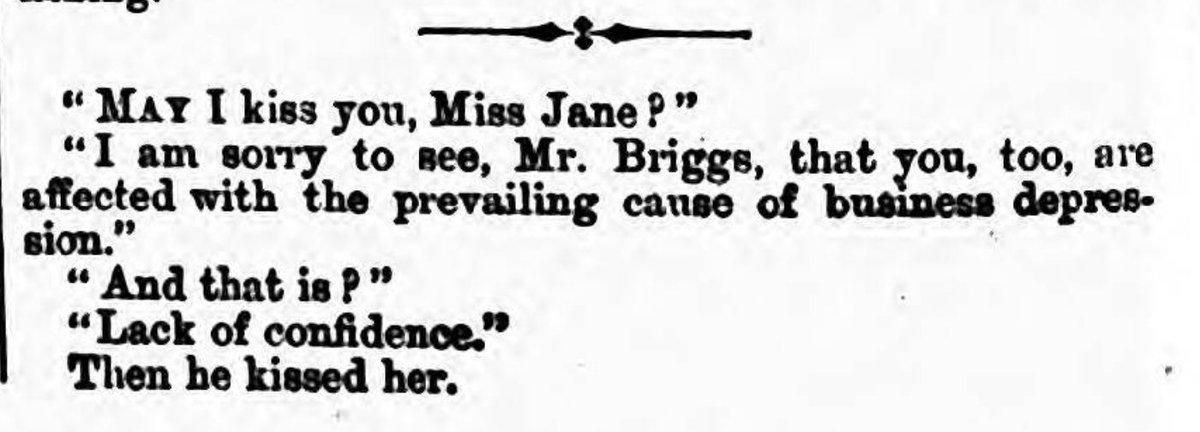 After all these botched attempts at flirting, I feared things wouldn't end well for poor Mr Briggs....- Pearson's Weekly (1897)