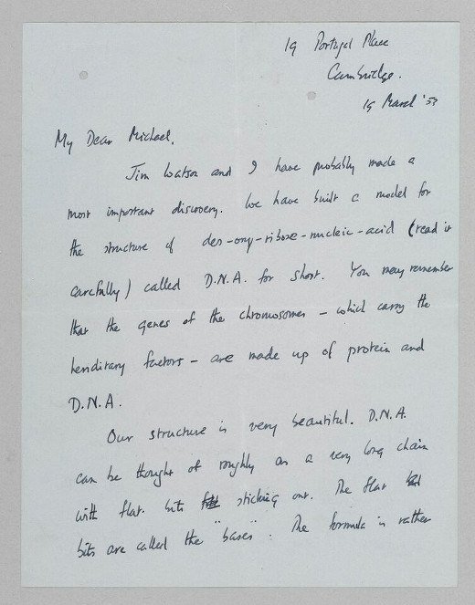 CurrentBiology's tweet photo. Happy #DNAday! Here's the "most important discovery" described by Francis Crick in a brilliant letter to his son. via @LettersOfNote https://t.co/yZHXKyNbvz #DNADay18 https://t.co/RUMVwmgOsx