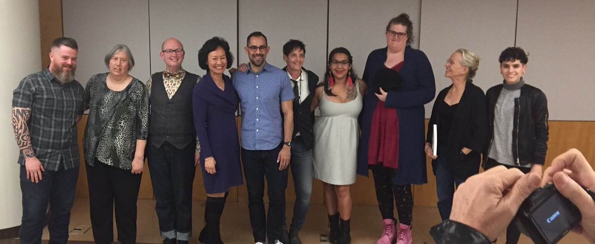 RenateStendhal's tweet image. #Lammy Finalists at SF Preview Reading. 10 authors. A very gay bunch of talent and a full house... #lambdaliterary