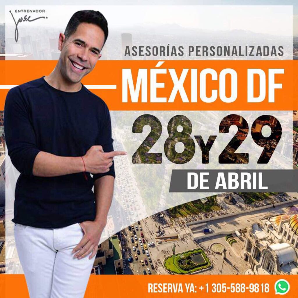 El entrenador y nutricionista <a href="/entrenadorjose/">José Fernández</a> escritor de dos best sellers y entrenador personal de celebridades internacionales estará ofreciendo consultas personalizadas este 28 y 29 de abril en CDMX ¡Reta y cambia tu vida!