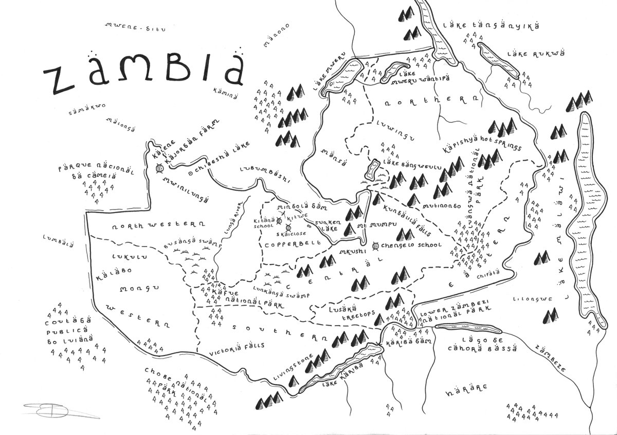 DanBell__'s tweet photo. This was a recently completed commission piece, depicting Zambia in the style of Tolkien's Middle-Earth. Thoughts welcomed, and as always, feel free to share #Zambia #MiddleEarthsMaps #Tolkien #BespokeMap https://t.co/V285ryaUw1