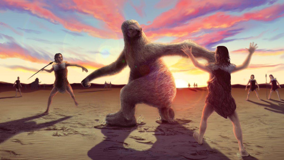 pourmecoffee's tweet photo. I am here for this illustration.

"Fossil footprints show how humans tracked, killed giant sloth 11,000 years ago" https://t.co/i1sQl3bmNl https://t.co/5PwbcvsPEJ