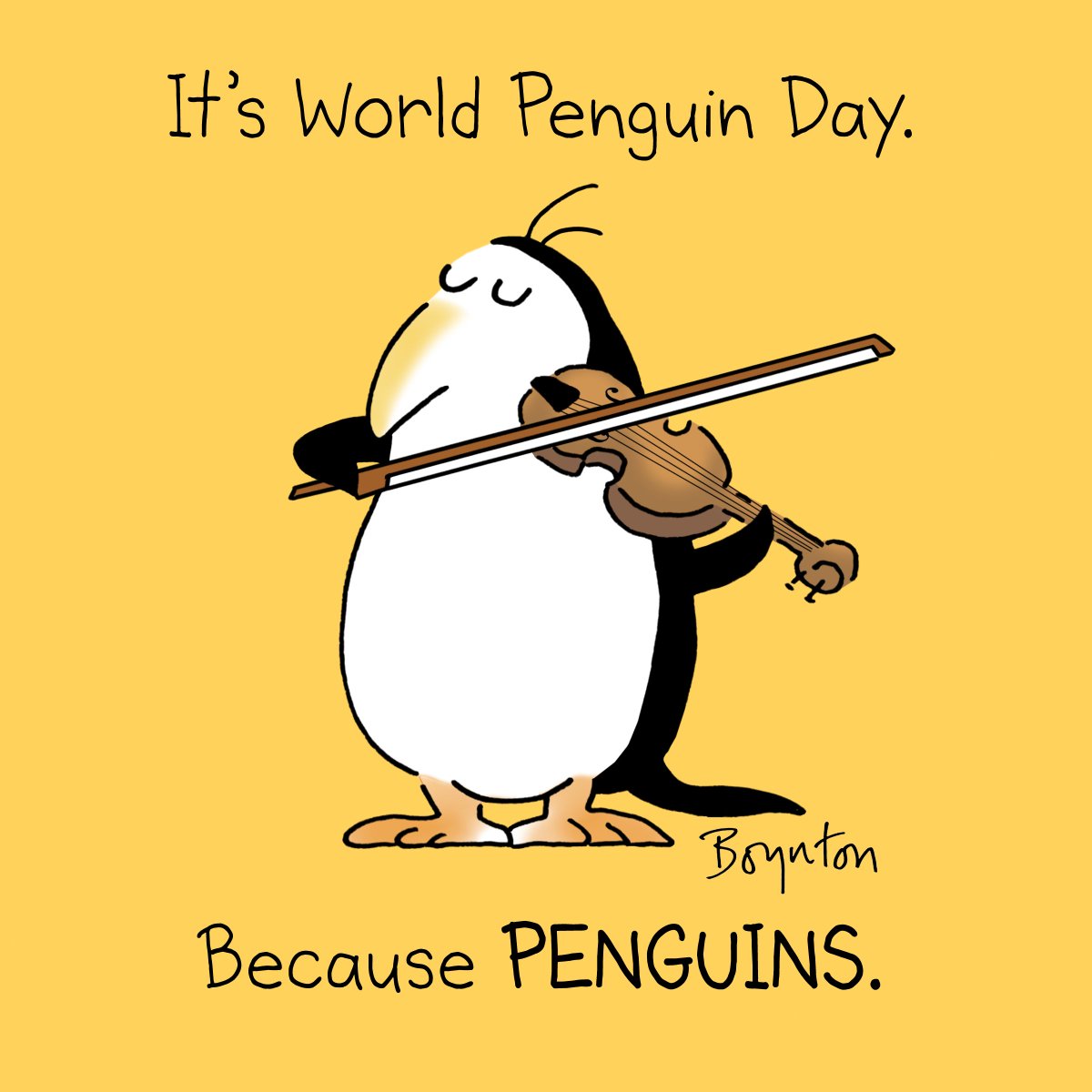 SandyBoynton's tweet photo. April 25 is World Penguin Day. OH YES. #WorldPenguinDay #JustSayYesToPenguins https://t.co/91GsnTngTB
