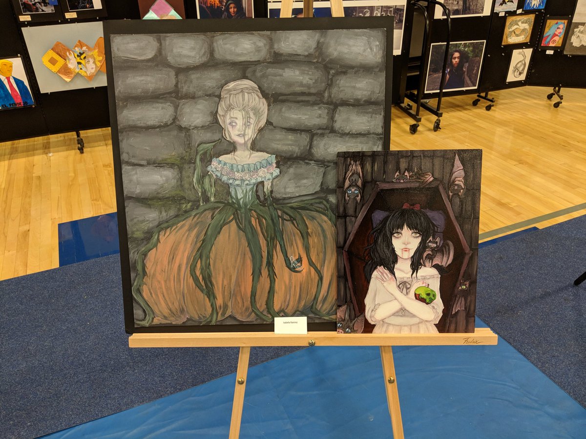 See these fantastically grim fairy tale paintings by Isabella Ramirez in person  at the ERUSD Evening of the Arts. Tonight! 5-8pm. Quad &amp; main gym.