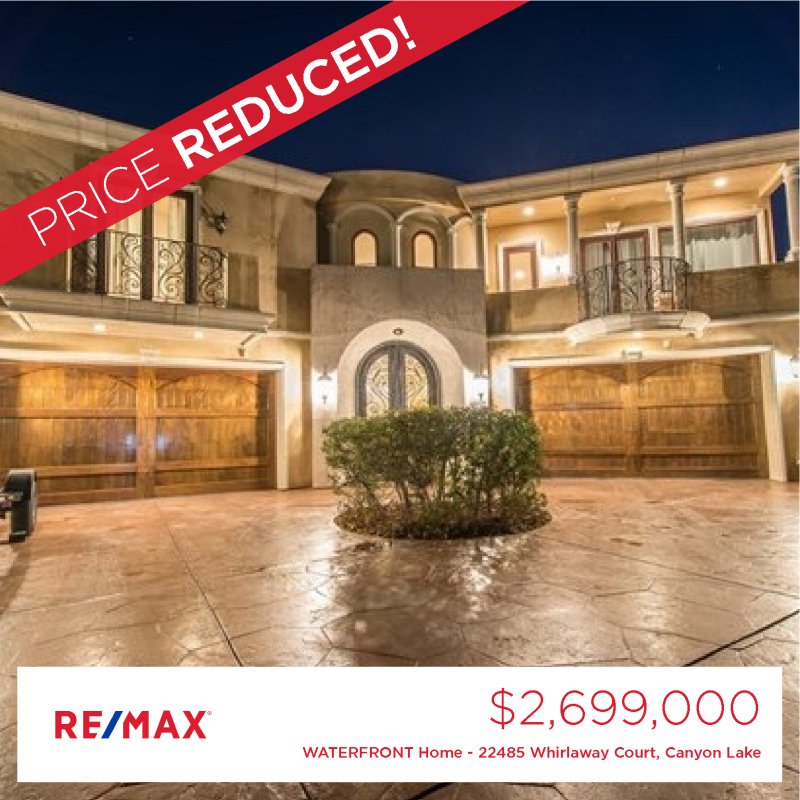 keithrealestate's tweet photo. GORGEOUS #WATERFRONT #TUSCAN #ESTATE #CANYONLAKE on #MainLake Panoramic Lake #Views, #POOL, Indoor/Outdoor #Spa, 8 Bedrooms, 7 Baths, #Theater, separate #GuestSuite w/Bedroom, Bath, Kitchen, #LakeView &amp; separate entrance. #Creston #SmartHome, 4 Car Garage. $2,699,000 #REMAXNOW https://t.co/JRU2P8luia