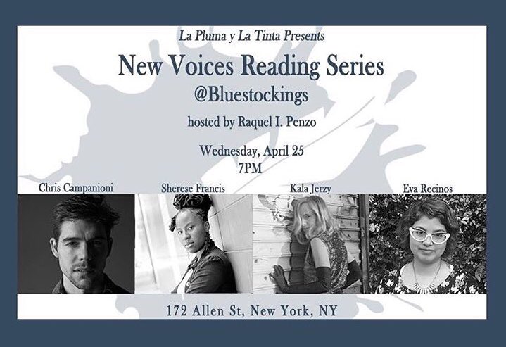 A reminder that I’m reading w/these 3 amazing women @LaPlumaYLaTinta as part of the launch of my new novel DRIFT @kingshotpress @bluestockings in the LES in an hour ! <3 #latinxliterature #cubanwriters