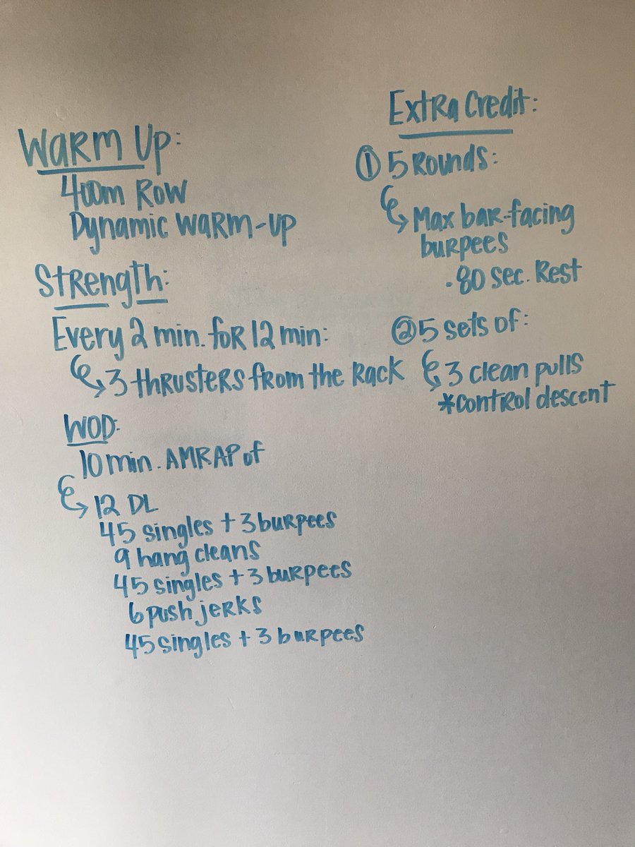 MrsClinefelter's tweet photo. When you forget some of your CrossFit gear at home, you still knock it out at home! 😅🏋🏻‍♀️💪🏼 #BuildThoseMuscles https://t.co/ZaBYm7gNUy