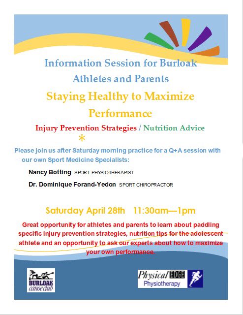 Attention Burloak athletes, parents and members of all ages!