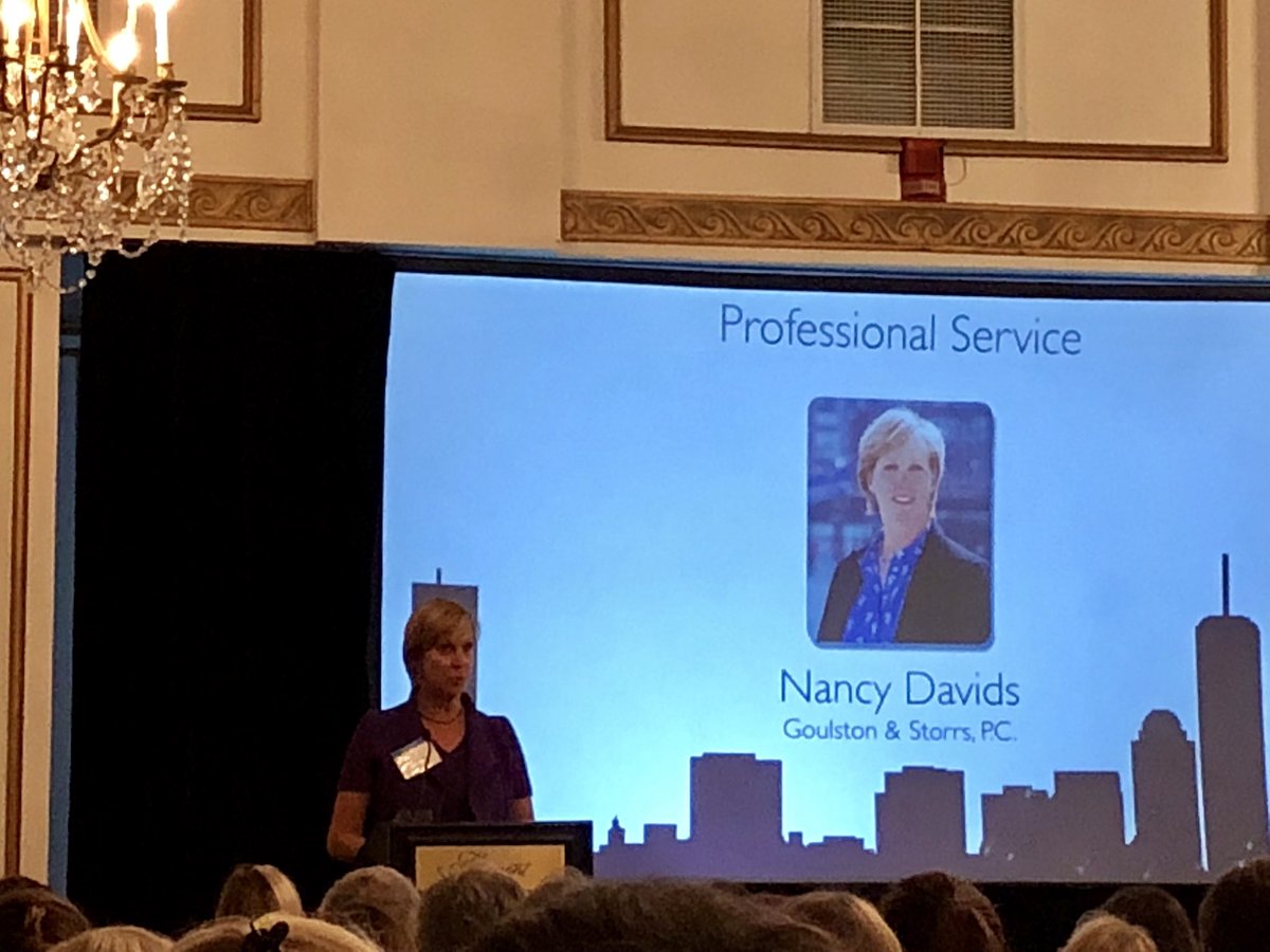 JulieSchultz79's tweet photo. .@CREWBoston #AchievementAwards are honoring Nancy Davids @goulstonstorrs w/ the Professional Service Award #CRE https://t.co/qH84uT2rto