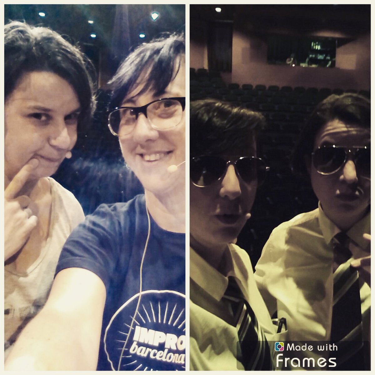 ImproBarcelona's tweet photo. Semblen dues noies normals pero son les agents Scatti i Castelló en missió Lectures Ocultes al Teatre Auditori de Ripollet #abansidespres #comandoimpro #improbarcelona https://t.co/L0dYwM1sgn
