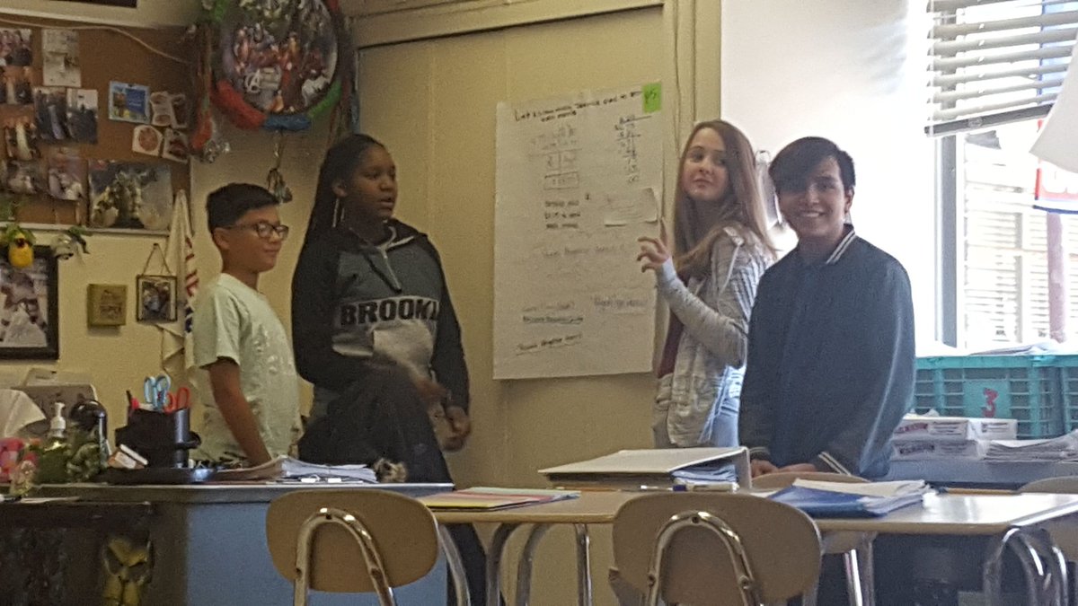 Students taking lead and teaching lessons in 7th grade math class. #PCPride