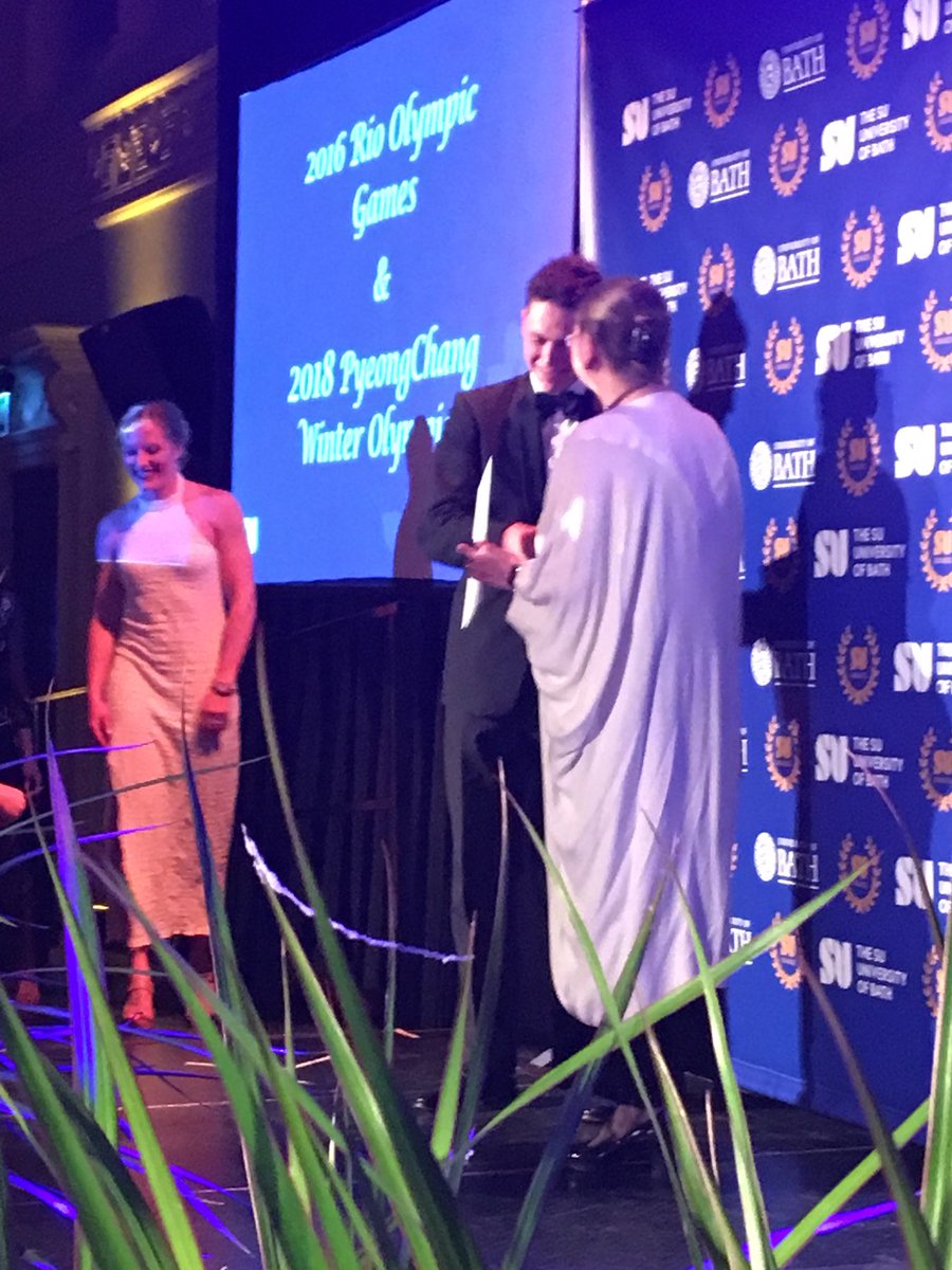 <a href="/UniofBath/">University of Bath</a> Guest Speaker for the Annual Blues Awards was Winter Olympian, Aerial Skier ⛷<a href="/Lloyd_Wallace/">Lloyd Wallace OLY</a> who also received his Honorary Blue from the #VC.  #ExcellentSpeech #Coma2PyeongChang 😳 in 6 months!! Thank You @TheSUBathSport