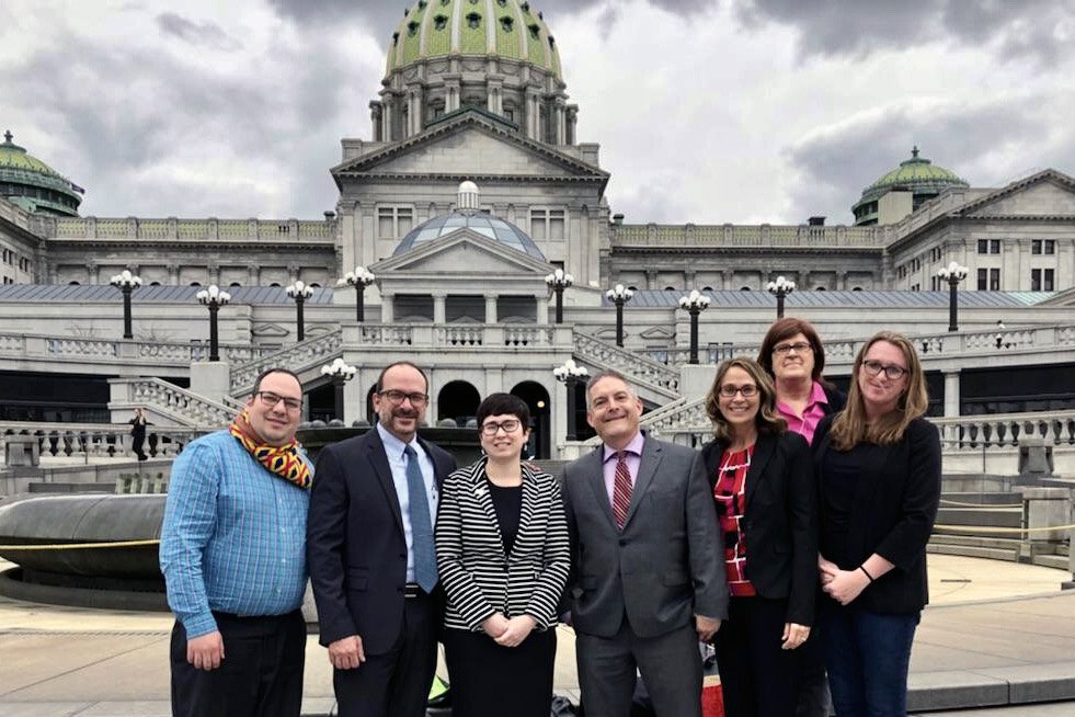 LGBTQ advocates at the Pennsylvania State Capitol.