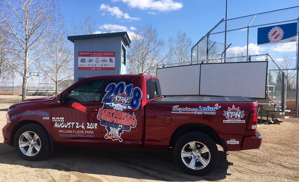 SPNAlberta's tweet photo. What an amazing job done by @urbanvinylsignage on the truck wrap! We love it!!!
With some leagues starting up already, and many more very soon...we couldn't be more excited to kick off the 2018 Slo-Pitch season!!
#spnnationals2018 @CityofLeduc #HeyLeduc #HeyAlberta https://t.co/wlJHGdtiHR