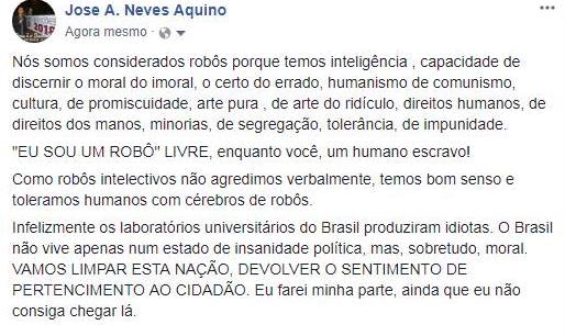 AlessandroNeve's tweet photo. @alefrotabrasil E nós somos robôs?kkk, Segura esta @alefrotabrasil , eu só estou aquecendo o intelecto! https://t.co/AwFNa5zfst
