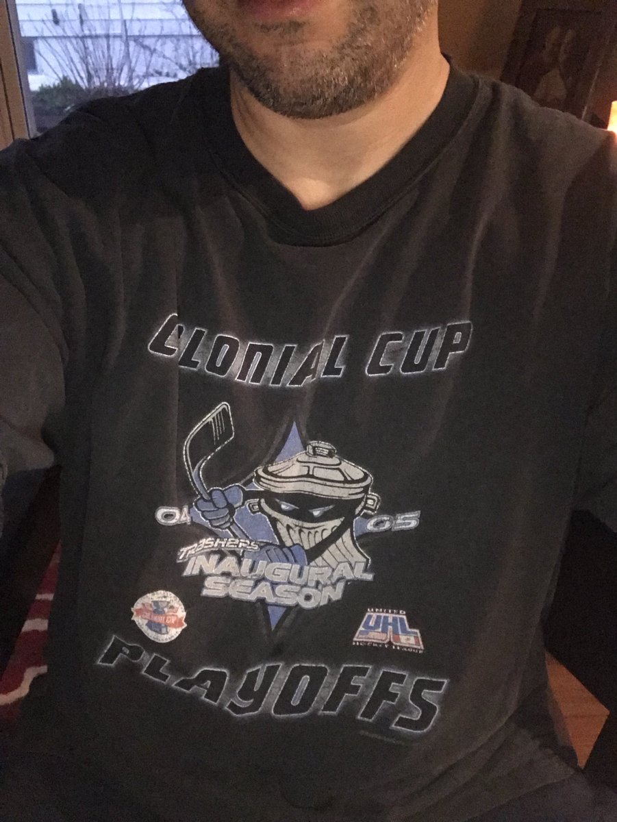 philgpbp's tweet photo. When you’re a fan of #Game7 but not a fan of @NHLBruins or @MapleLeafs - you sport a #danburytrashers shirt for old times sake! #hellonice #NHLPlayoffs #StanleyCupPlayoffs2018 https://t.co/vp8QVNzWKz