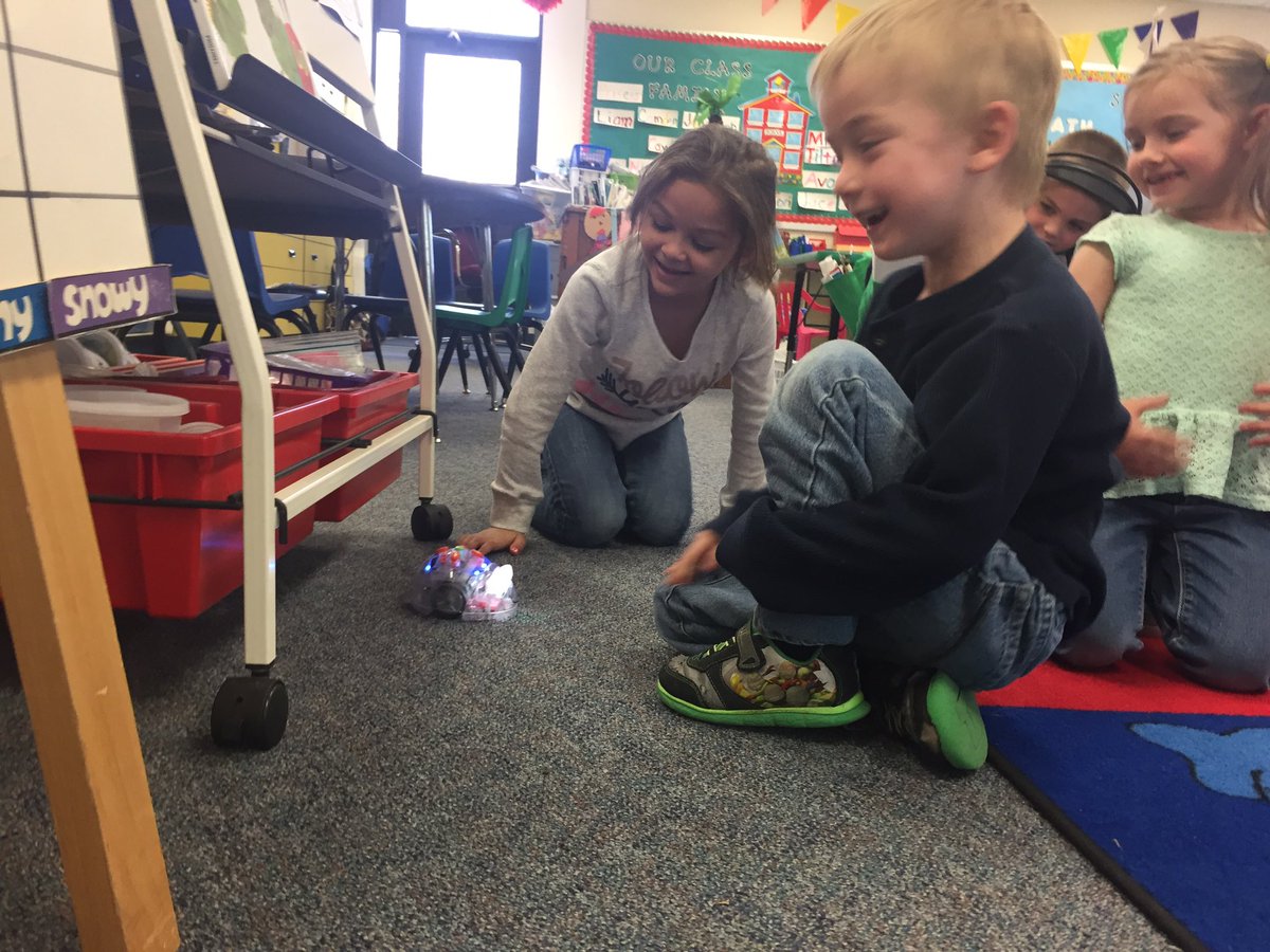 waltechteacher's tweet photo. These kindergarteners were having a blast and becoming quite the experts in using our new Blue Bot robotics! #roboticsrule @WalnutPatriots https://t.co/AxDZ2yauqW