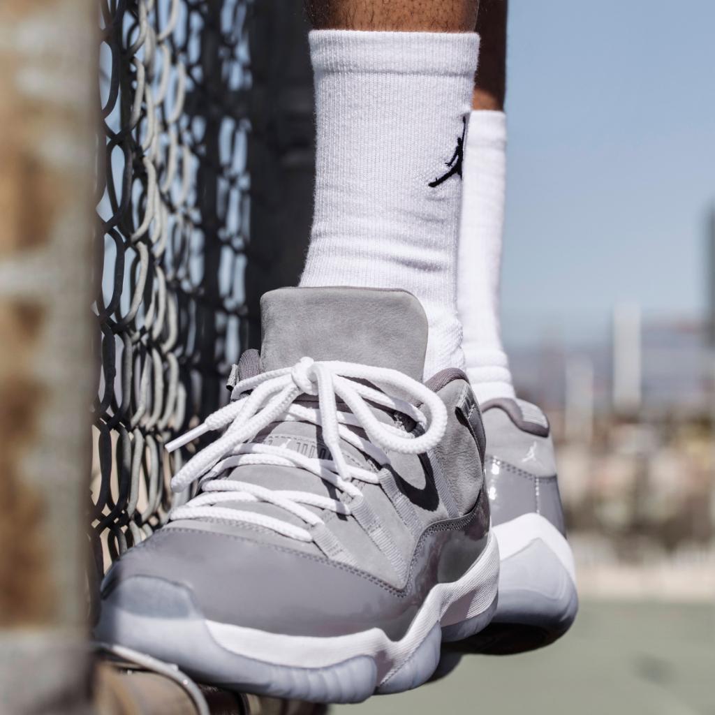 jordan 11 cool grey on feet