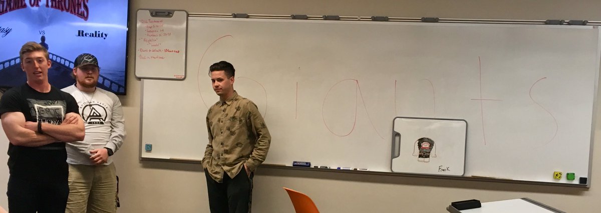 ekyCOMprof's tweet photo. Dragons and GIANTS and white walkers and magic, oh my! GoT students discussed the supernatural tonight. #GoT #COMRocks https://t.co/LTtAF6rjqd