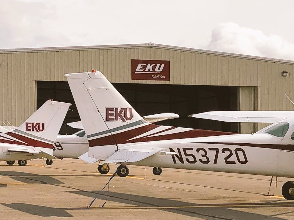EKUAviation's tweet photo. New signage is up at the airport! There’s no mistaking that you’ve landed in #ColonelCountry now! Proud to call Central KY Regional Airport home! @EKUPrez @EKU_CBTbusiness @KyAviation https://t.co/OJ9uYID40B