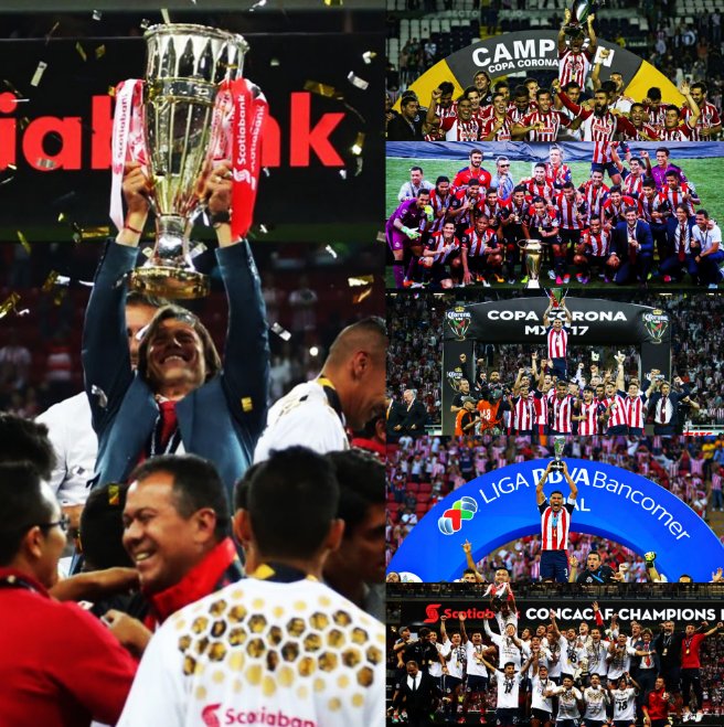 InvictosSomos's tweet photo. Los últimos 904 días del Club Deportivo Guadalajara:

✓ Campeón Copa MX 2015.
✓ Campeón Supercopa MX 2016.
✓ Campeón Copa MX 2017.
✓ Campeón Liga MX 2017.
✓ Campeón Concachampions 2018.

DESPERTÓ EL GIGANTE. https://t.co/7ZyjhhELCK