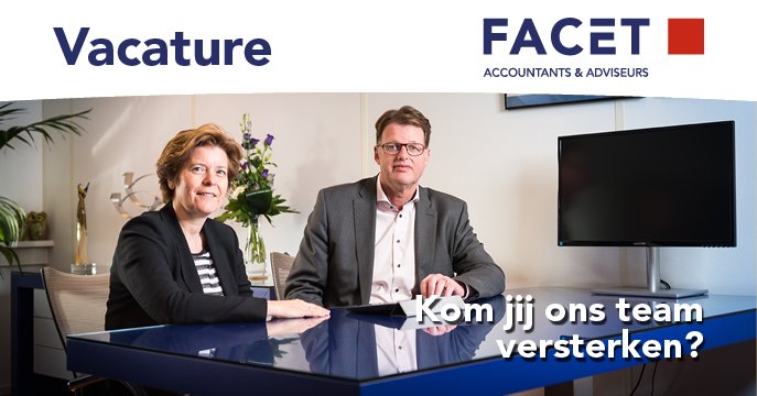 TBoeren's tweet photo. Bij FACET zoeken wij een #Controleleider voor onze auditpraktijk. Ben jij de nieuwe #Accountant 2.0 #vacature https://t.co/7BOkxMsxjH https://t.co/wl4DzGuSHa