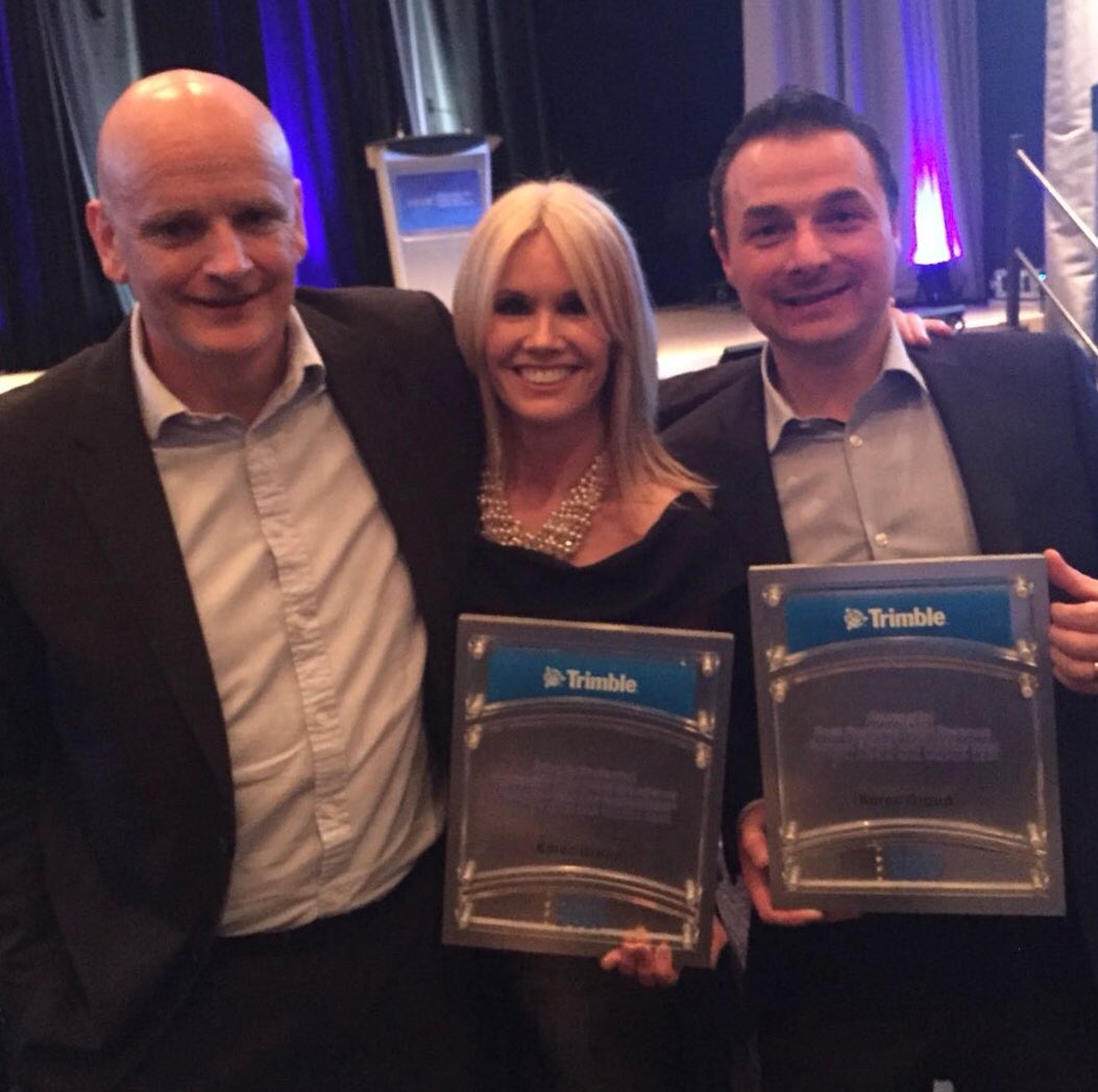 Second award of the night accepted on behalf of our amazing team <a href="/KORECGroup/">KOREC Group</a> and  on behalf of our customers who have protected their equipment with L2P #geospatial #MakeYourMark <a href="/TrimbleNews/">Trimble Geospatial</a>