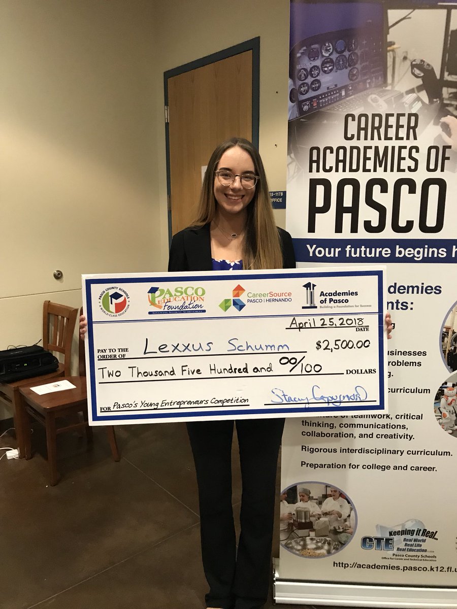 JWMHS_cortier's tweet photo. Congrats to Lexi Schumm on earning 1st place at the Pasco’s Young Entrepreneurship Competition!!! #MustangPride #ProudAP #BusinessNeverStops https://t.co/41VT80r5H7