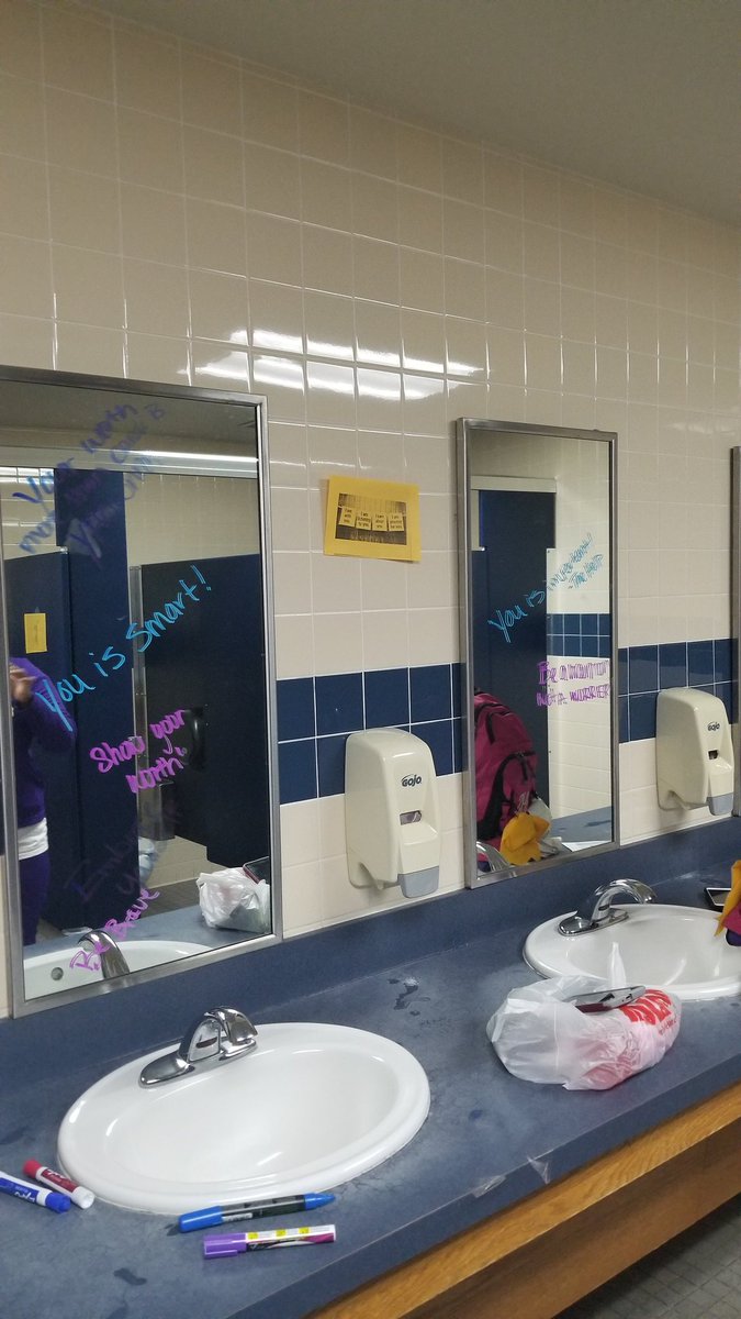 EvermanStuco's tweet photo. When our classmates visit the restrooms tomorrow.... #stucocares #weareeverman #wereallwegot #bulldogpride #evermannation #beYOUtiful #SuicidePrevention #youreworthmore https://t.co/zcBsV1b7fz