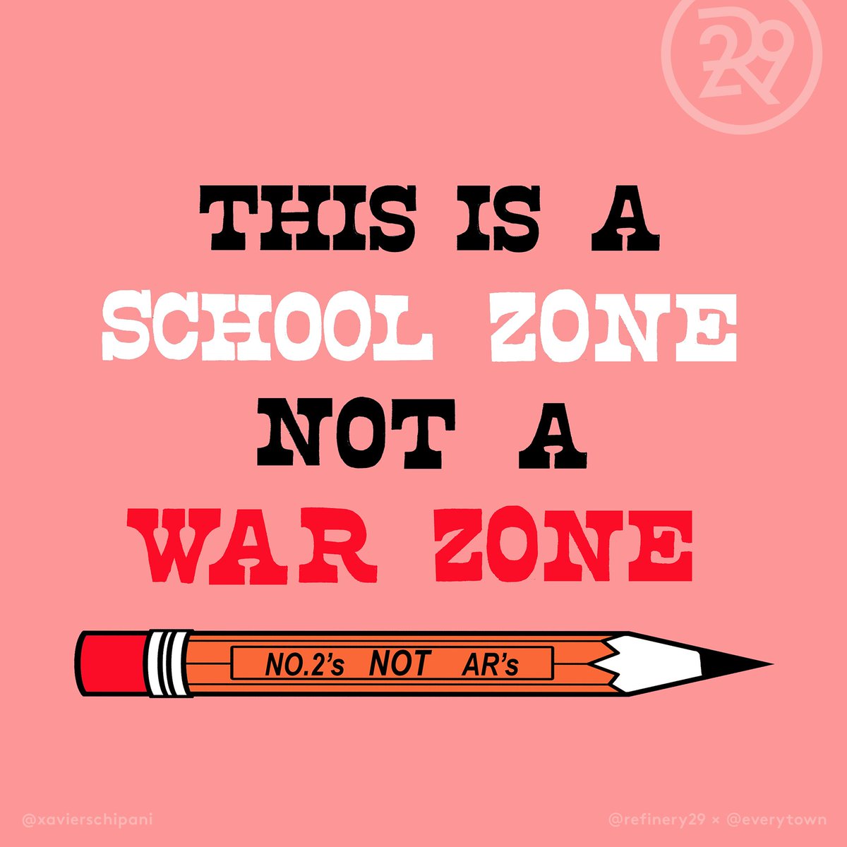 Everytown's tweet photo. Are you a student who wants to keep your school and community free from gun violence? Join #StudentsDemandAction: Text STUDENTS to 644-33. #R29Collabs https://t.co/khYaAe8B3A