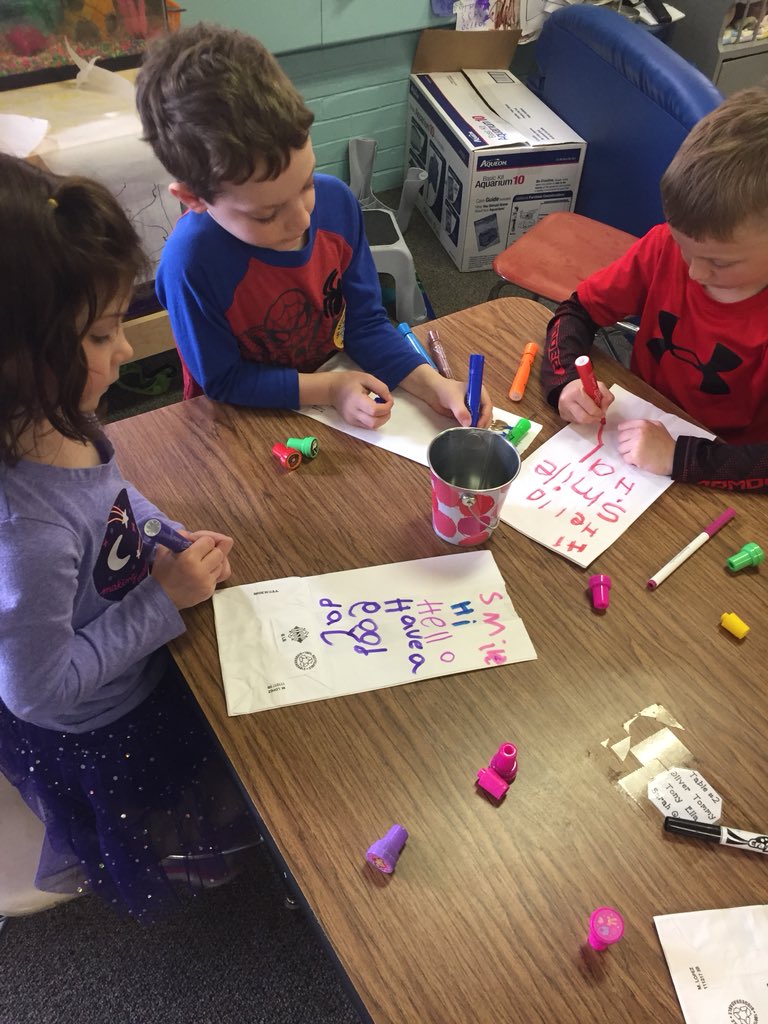 jpettykc's tweet image. Using our writing skills to make bags for the Ronald McDonald House during Kindness Week.