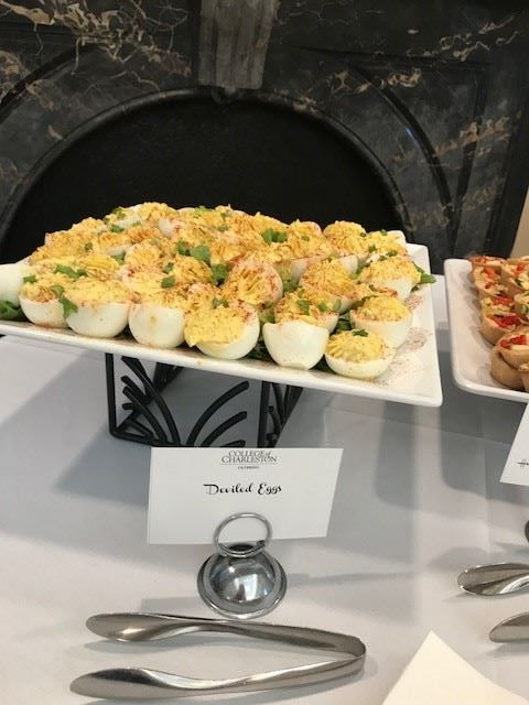 CofCalumni's tweet photo. Wonder what the food will be like at the 119th #CharlestonAffair Saturday, May 5, from 7-10 pm? Sublimely Southern! Check out the menu here:: https://t.co/jGxWRQFWbc and purchase tix here: https://t.co/mO3YeYweo6 #Since1770 #CofC18 #CofC22 https://t.co/bovv1NQgIC
