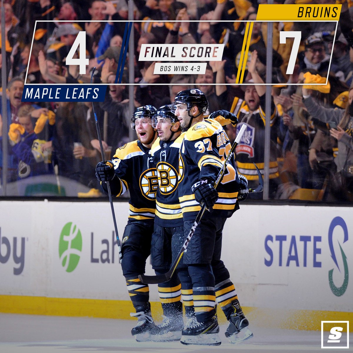 theScore's tweet photo. #NHLBruins journey for the #StanleyCup continues! https://t.co/Oo9lh9pGZc